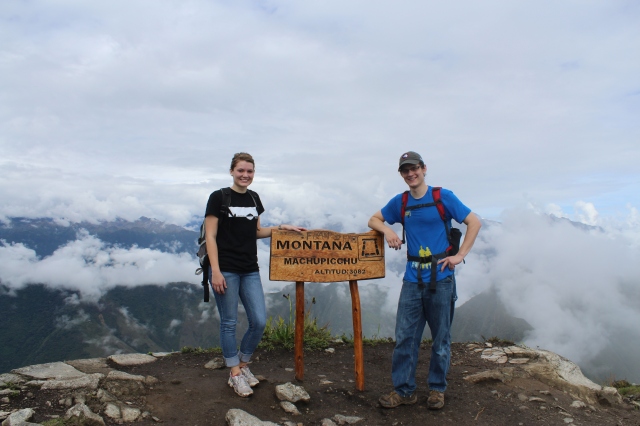 At the top of Machu Picchu Montaña.